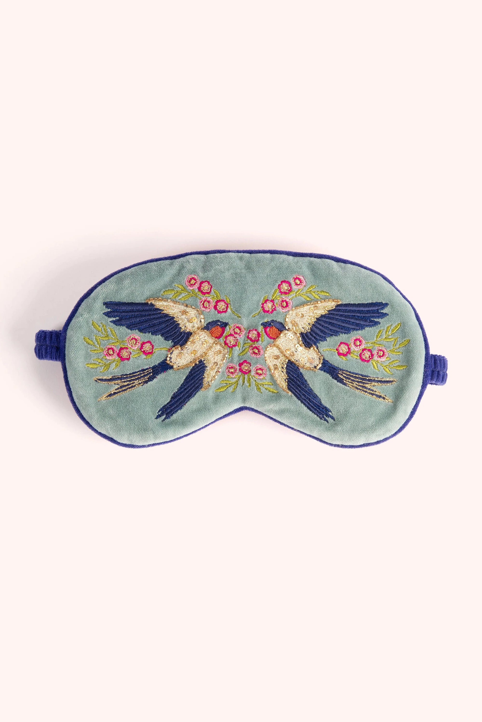 Powder Lavender Eye Masks - Swooping Swallows Sleeping Mask BouChic 