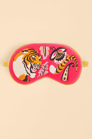 Powder Luxury Lavender Velvet Eye Mask - Thrill of the Tiger Fushcia - BouChic 