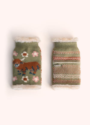 Powder Wrist Warmers Highland Cow Moss BouChic | Homeware, Fashion, Gifts, Accessories 