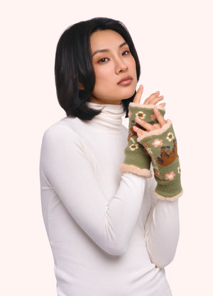 Powder Wrist Warmers Highland Cow Moss BouChic | Homeware, Fashion, Gifts, Accessories 