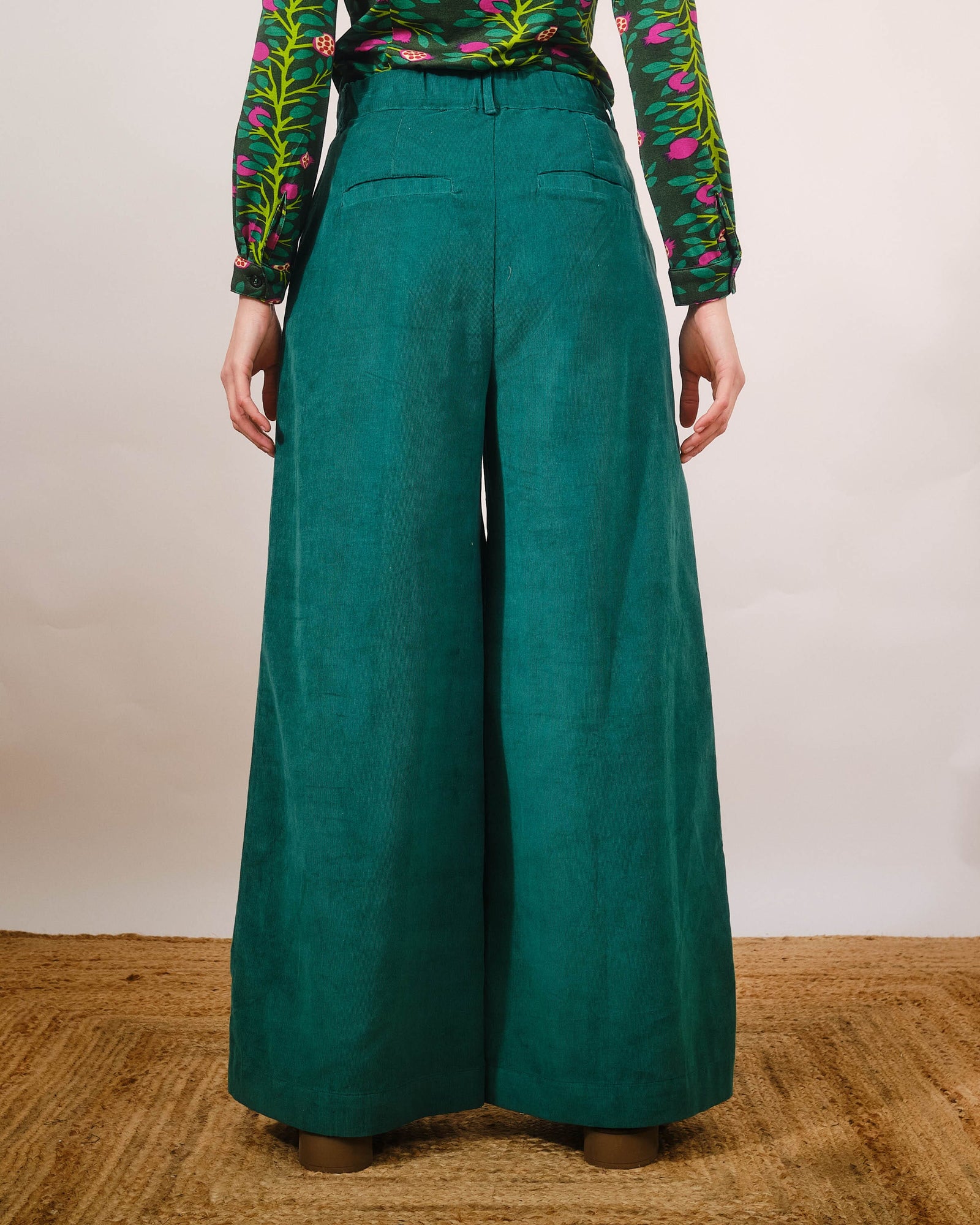 Pretty Vacant Sophia Trousers Green Pin Cord - BouChic