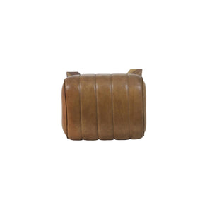 Ramy Leather Stool Brown - BouChic