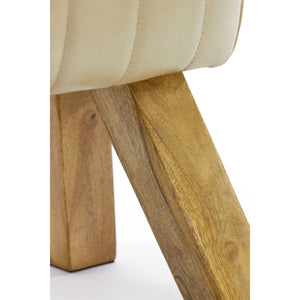 Ramy Leather Stool Sand - BouChic