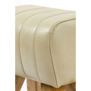 Ramy Leather Stool Sand - BouChic