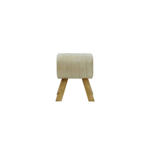 Ramy Leather Stool Sand - BouChic