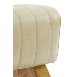 Ramy Leather Stool Sand - BouChic