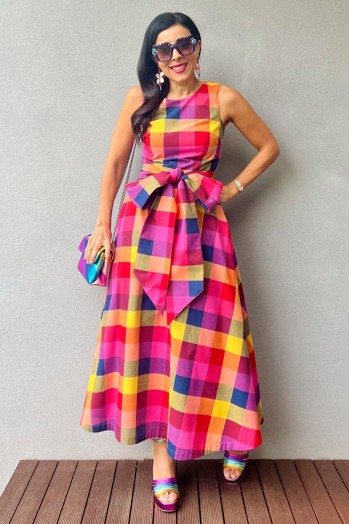 Roberta Jaipur Plaid Dress - BouChic