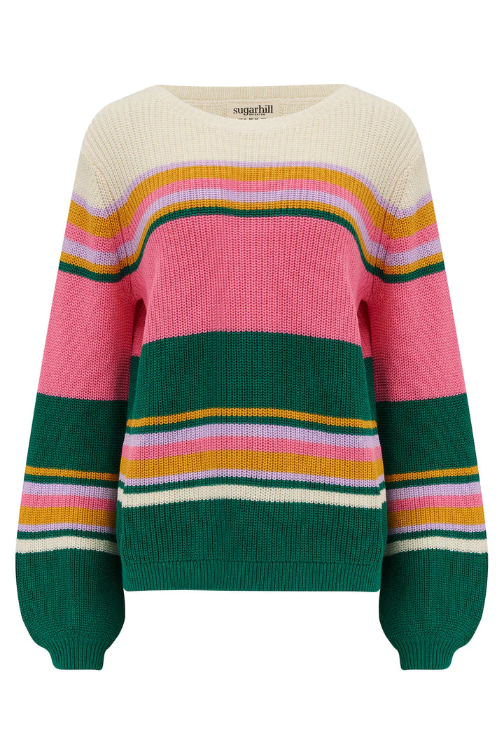 Sugarhill Brighton Marina Jumper - Multi, Irregular Stripes - BouChic 