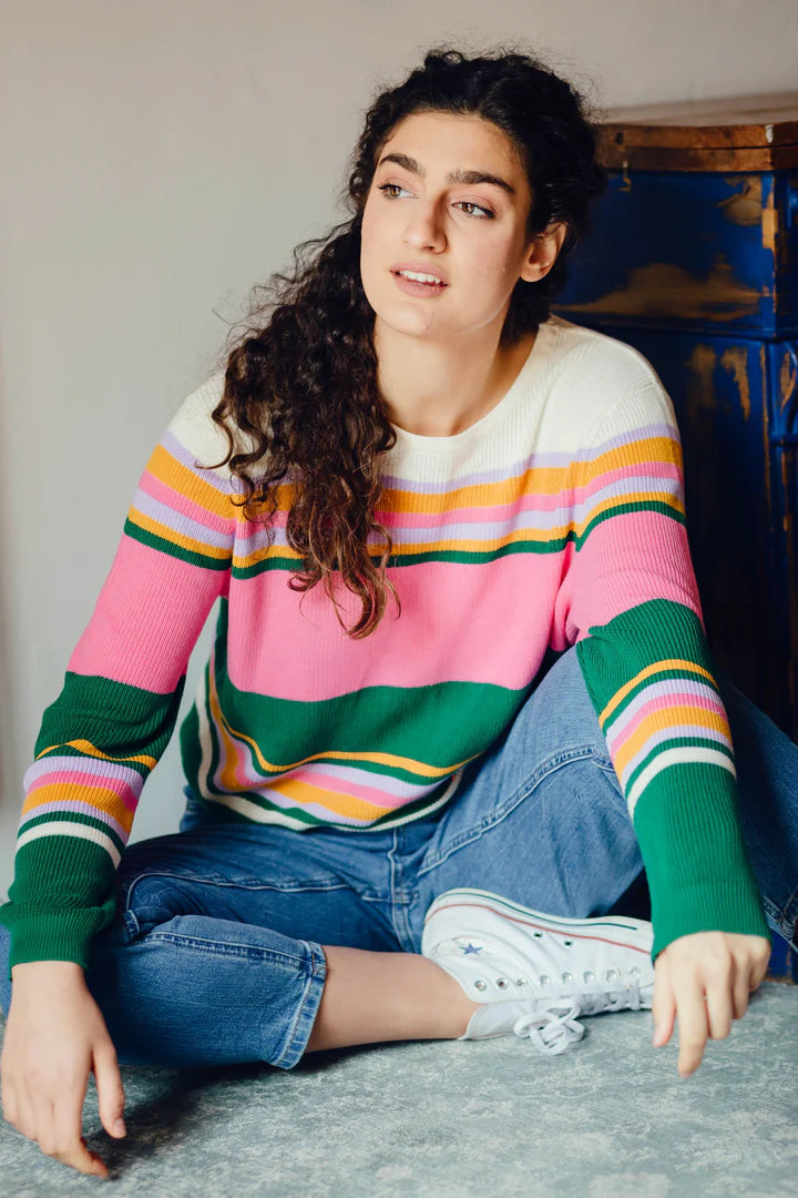 Sugar Hill 21aw Strip knit Binkie SUGARHILL Retro Rainbow Stripes