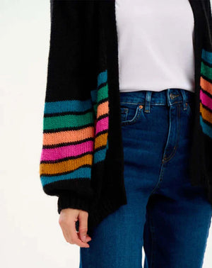 Sugarhill Cardigan Yvette Cardigan Multi Bold Stripes Black - BouChic 