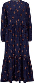 Sugarhill Esther Maxi Smock Dress Navy Lightning Polka - BouChic 
