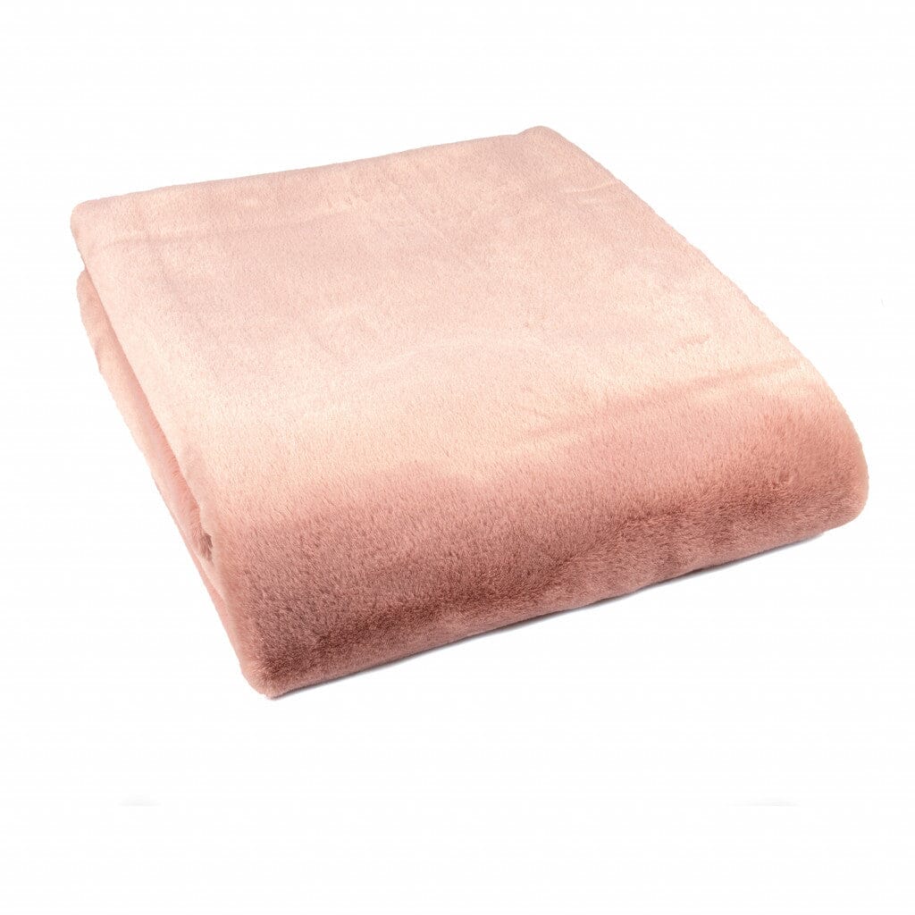 Tweedmill Faux Fur Throw Blush Pink - BouChic 