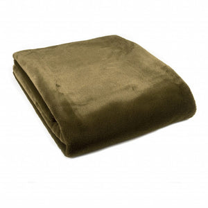 Tweedmill Faux Fur Throw Olive Green - BouChic 