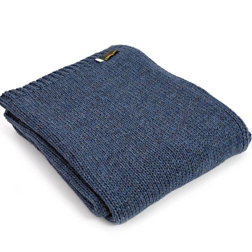 Tweedmill Knitted Throw Blue Slate - BouChic 