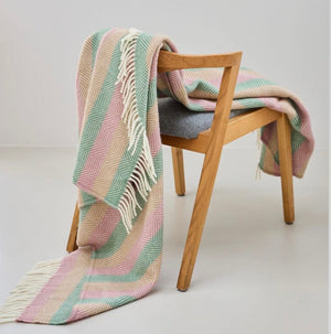 Tweedmill Textiles Stripe New Pure Wool Throw Summer Breeze - BouChic