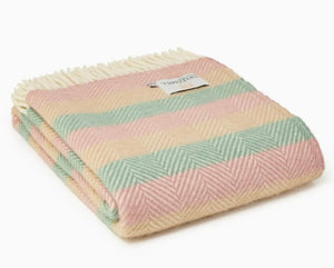 Tweedmill Textiles Stripe New Pure Wool Throw Summer Breeze - BouChic