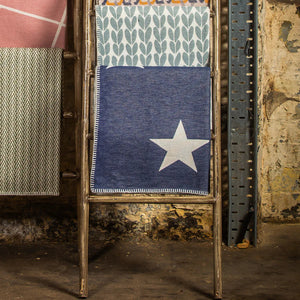 Tweedmill Textiles Throw Organic Cotton Star Navy - BouChic 