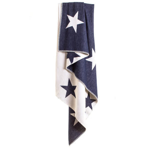 Tweedmill Textiles Throw Organic Cotton Star Navy - BouChic 