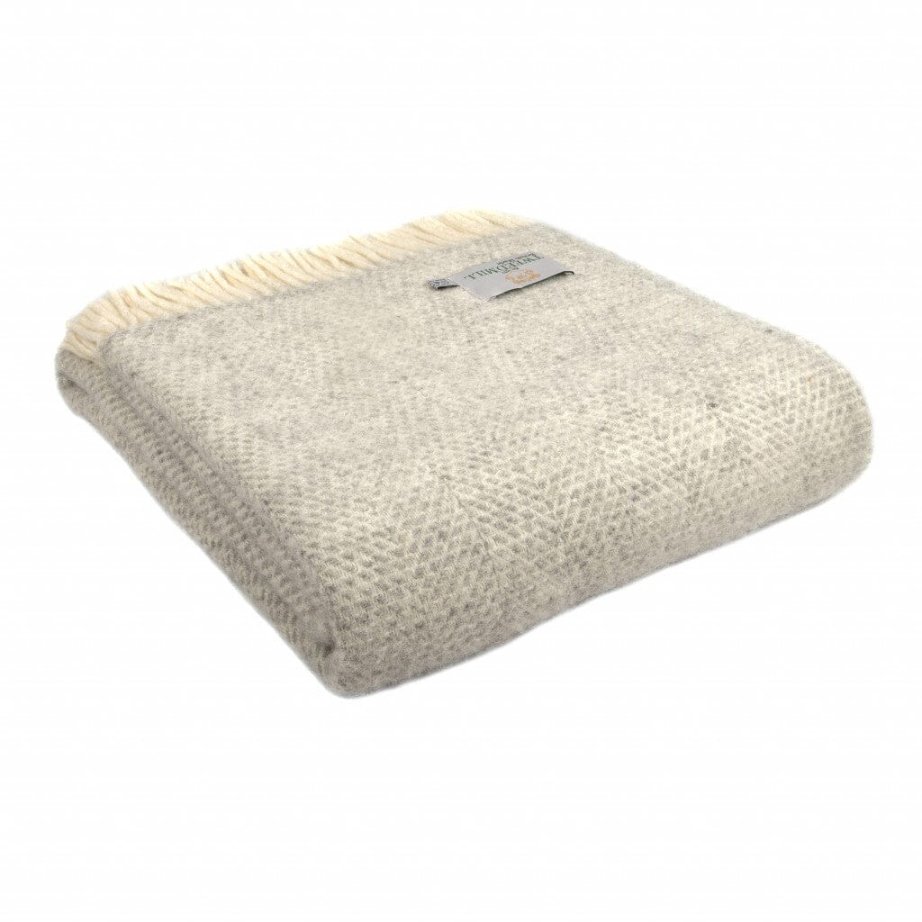 Tweedmill Throw Beehive - Light Grey - BouChic 