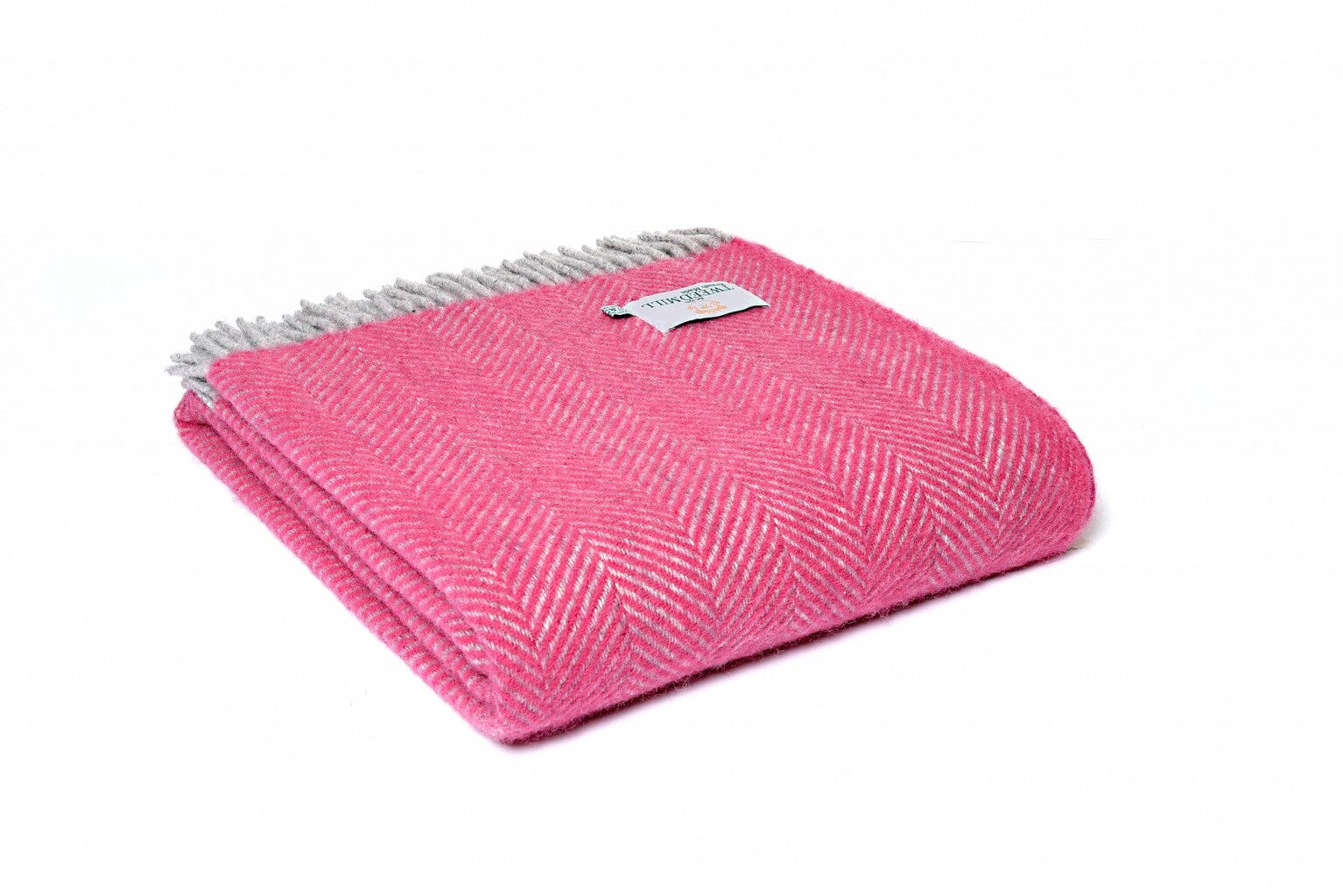 Tweedmill Throw Herringbone Pink/ Silver - BouChic 