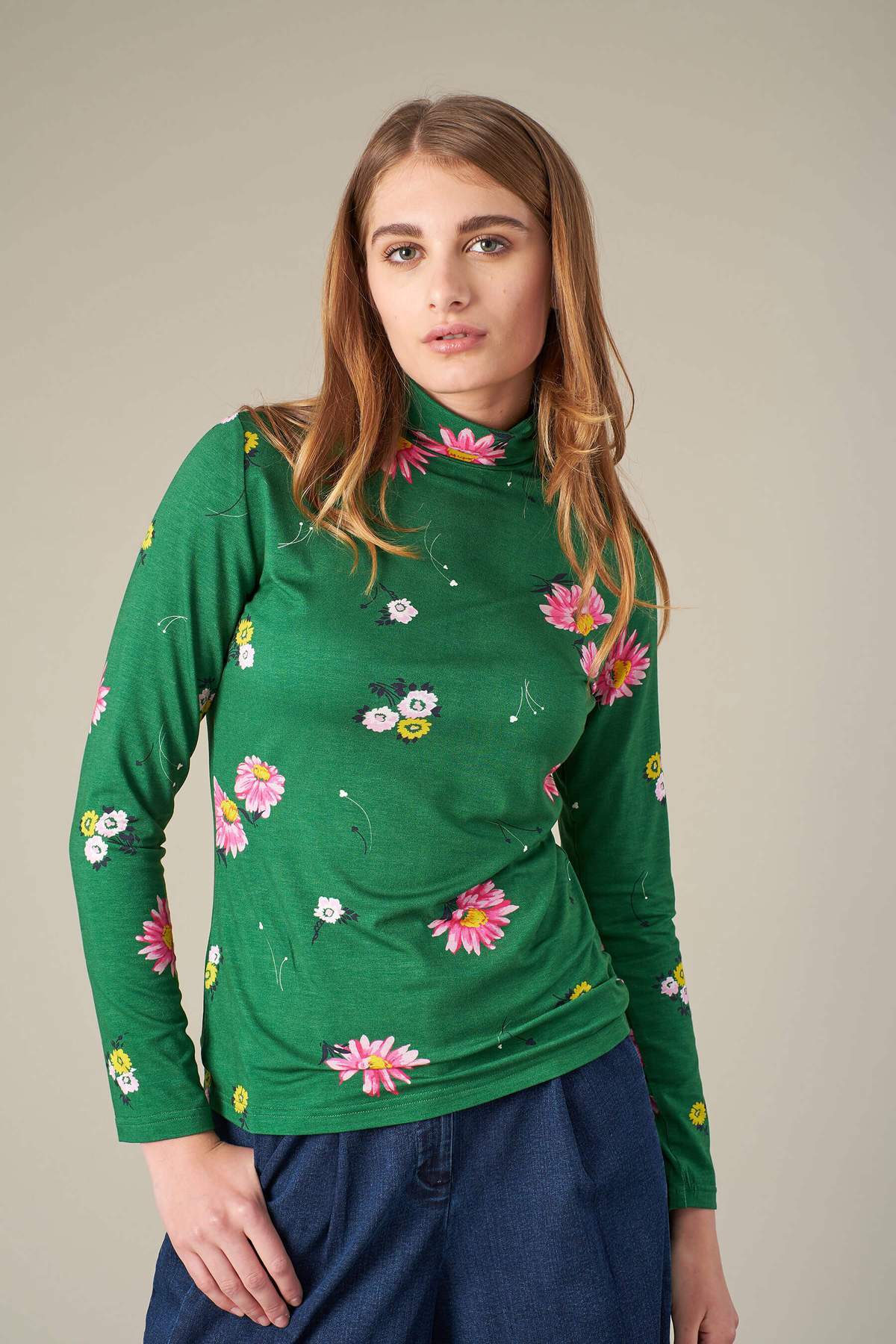 Alma Emily & Fin Green Roll Neck Top - BouChic 