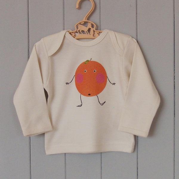Organic Cotton Baby T-Shirt - Fruity Orange - BouChic 