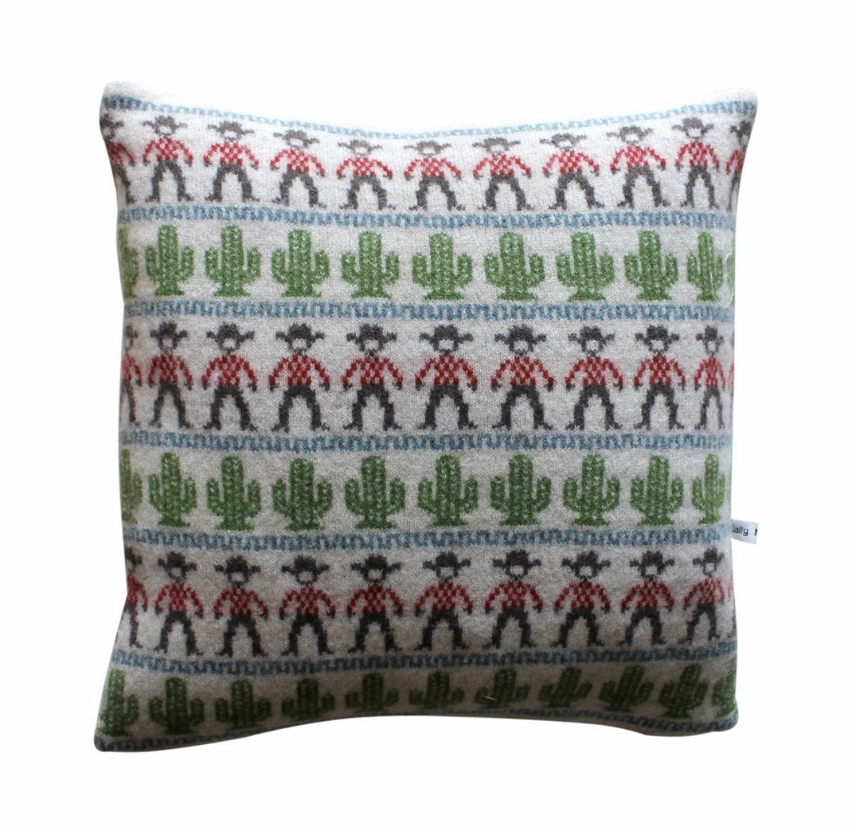 Sally Nencini Cowboy & Cactus Lambswool Cushion - BouChic 