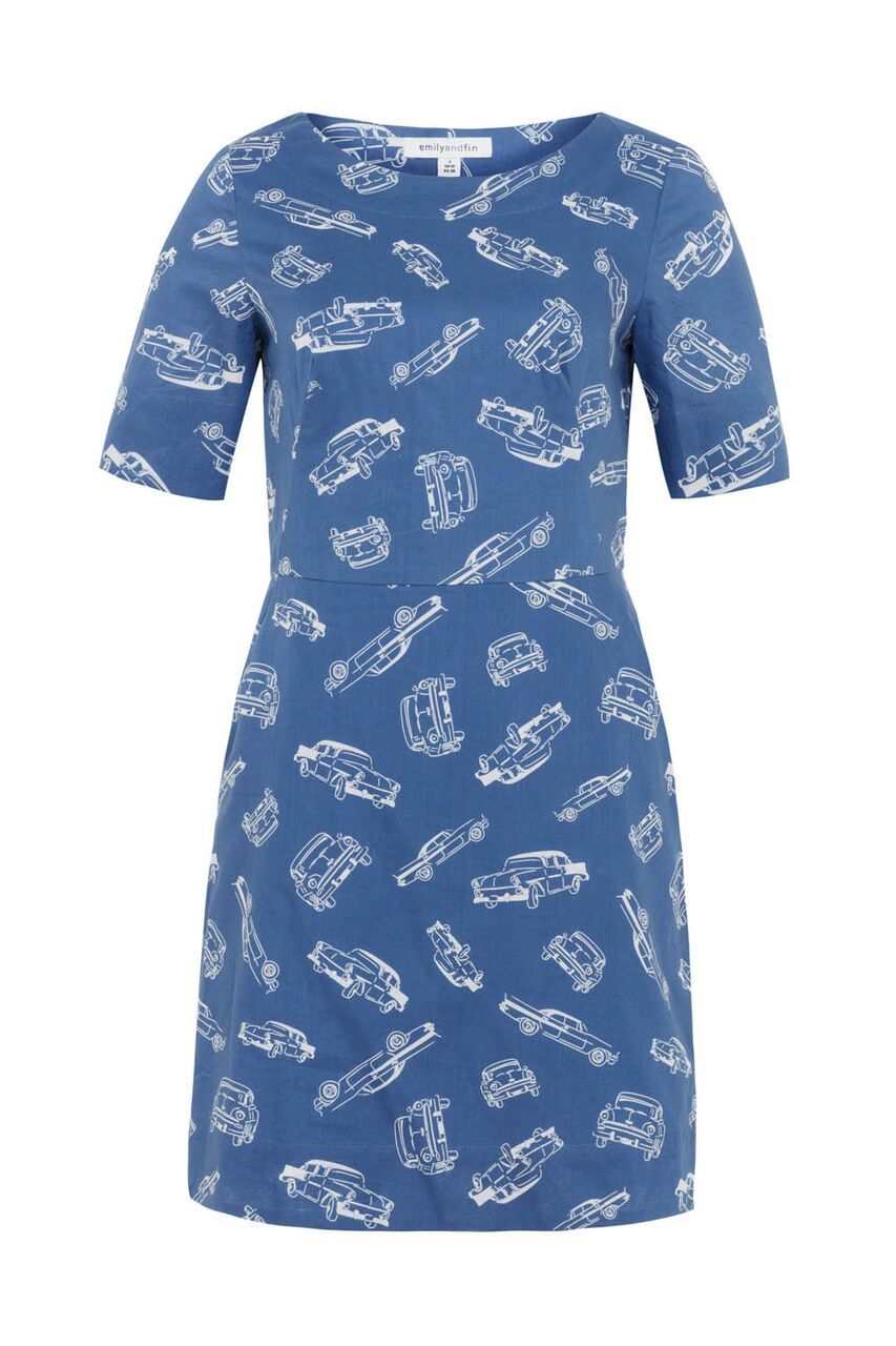 Emily & Fin Aggie Vintage Car Shift Dress - BouChic 