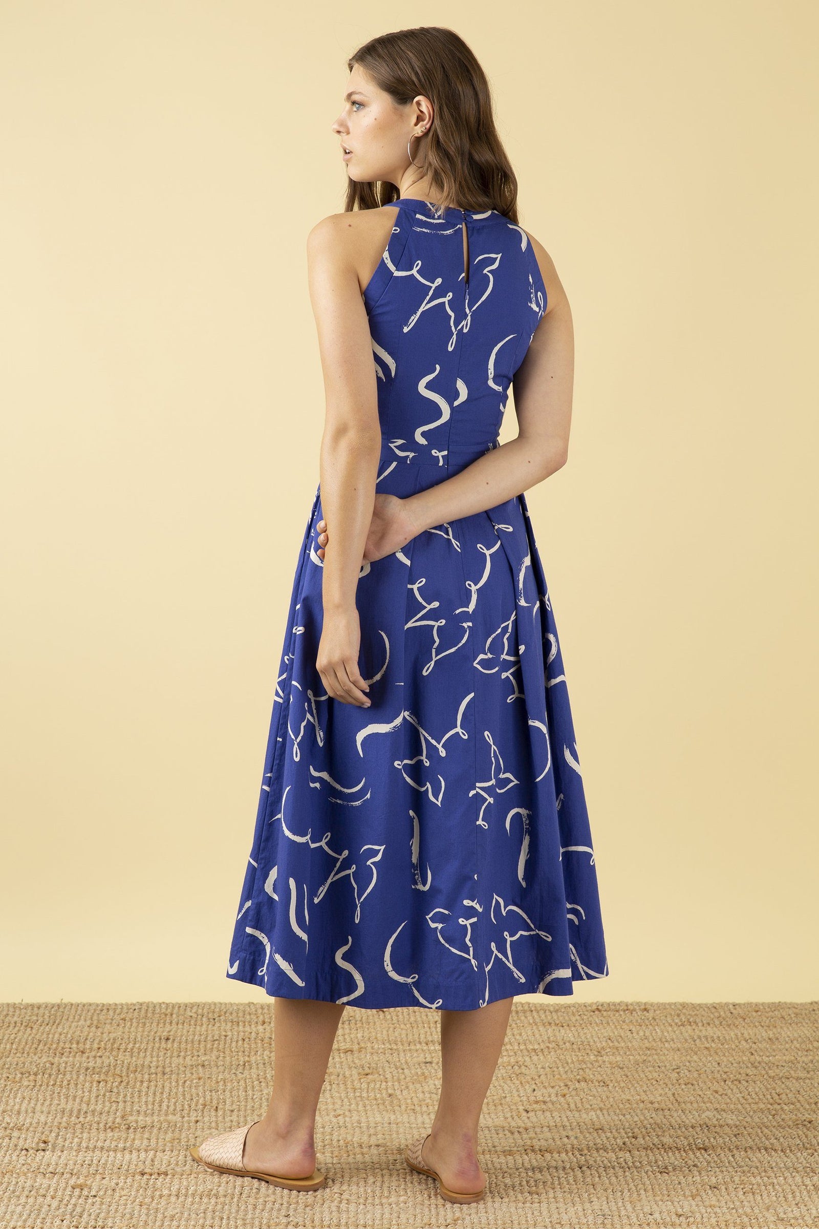 Emily & Fin Alyssa Dress Brushstroke Dove - Blue - BouChic 