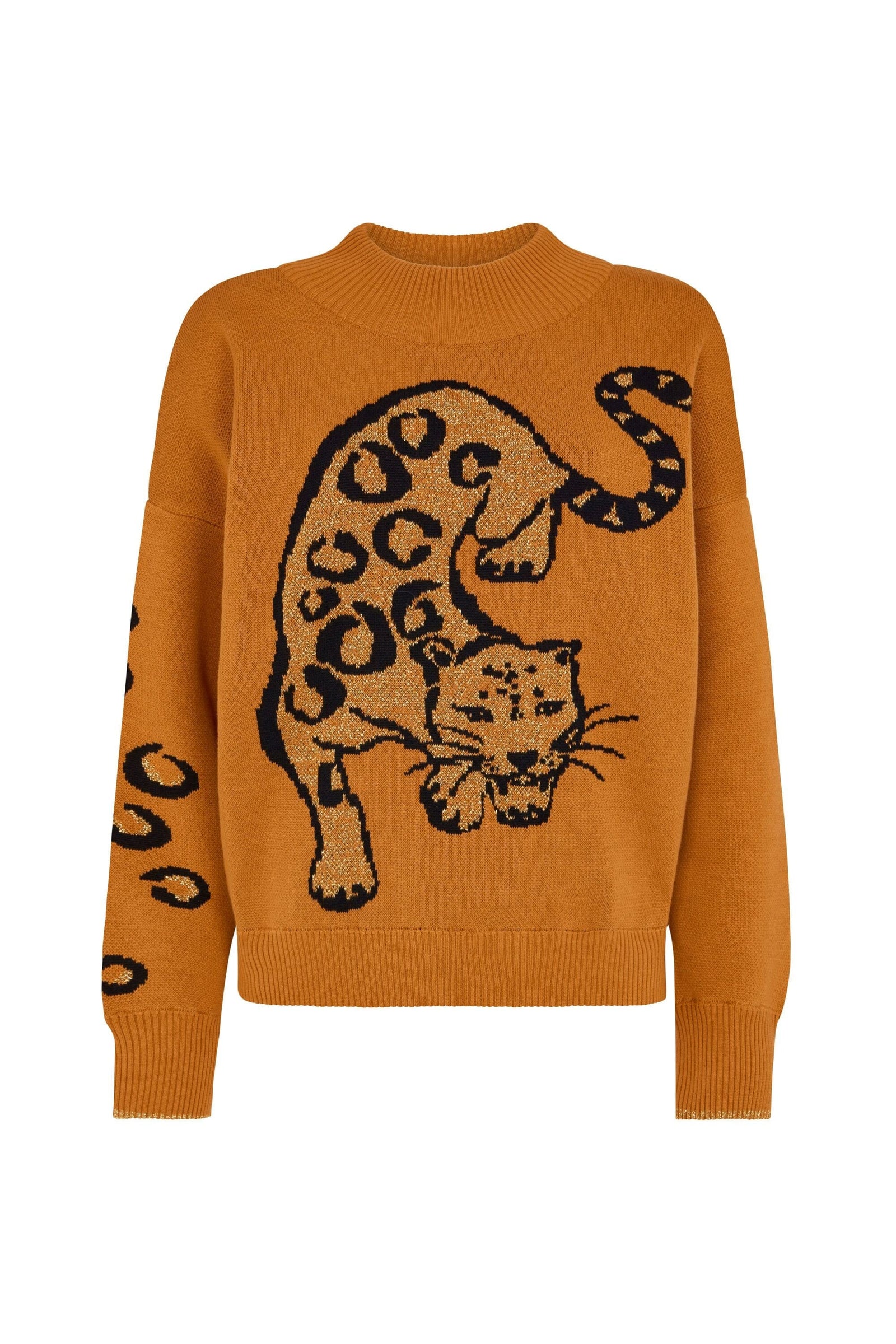 Emily & Fin Amara Leopard Jumper Mustard - BouChic 