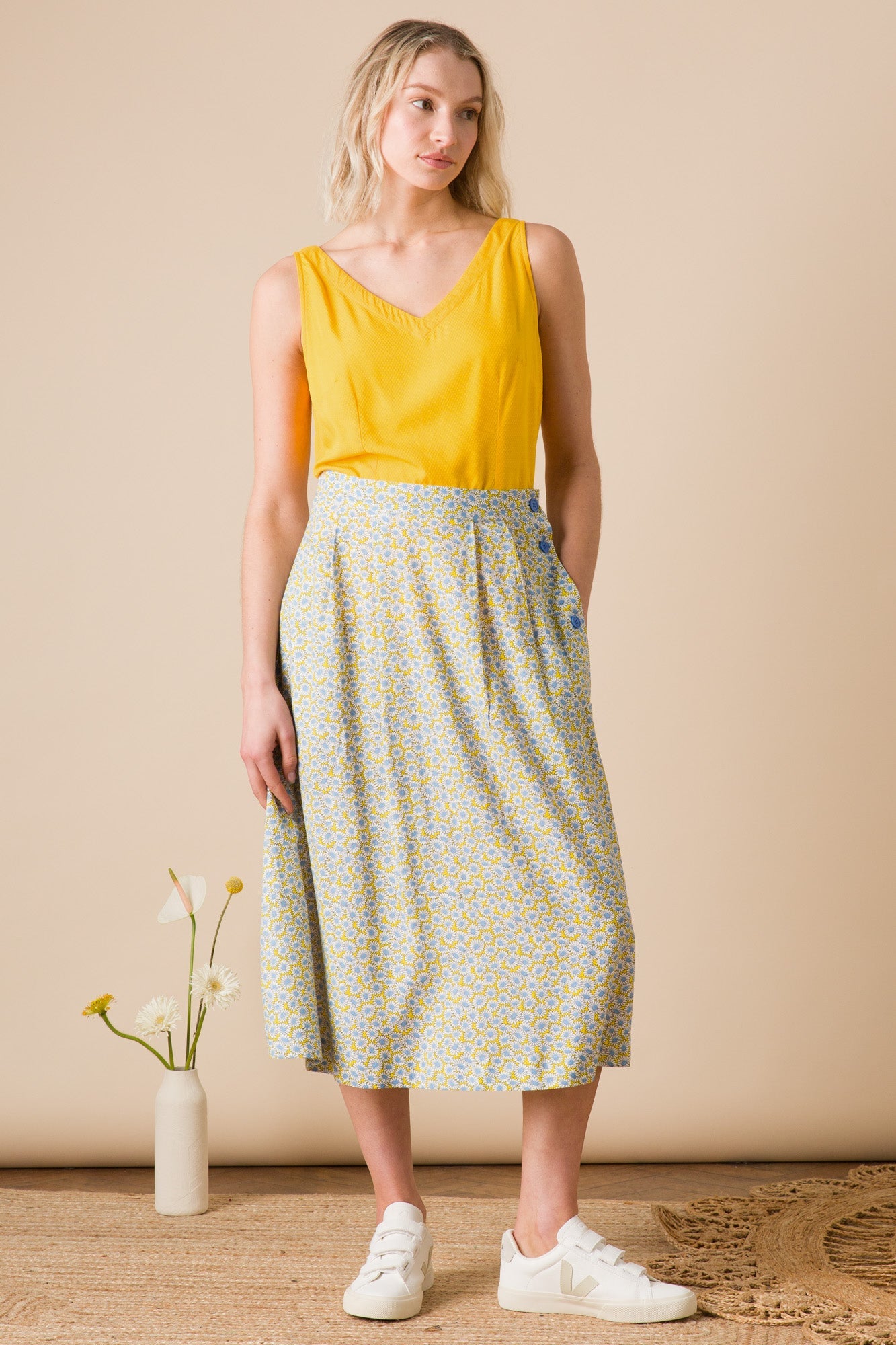 Emily & Fin Briony Skirt Ditsy Yellow Daisy - BouChic 