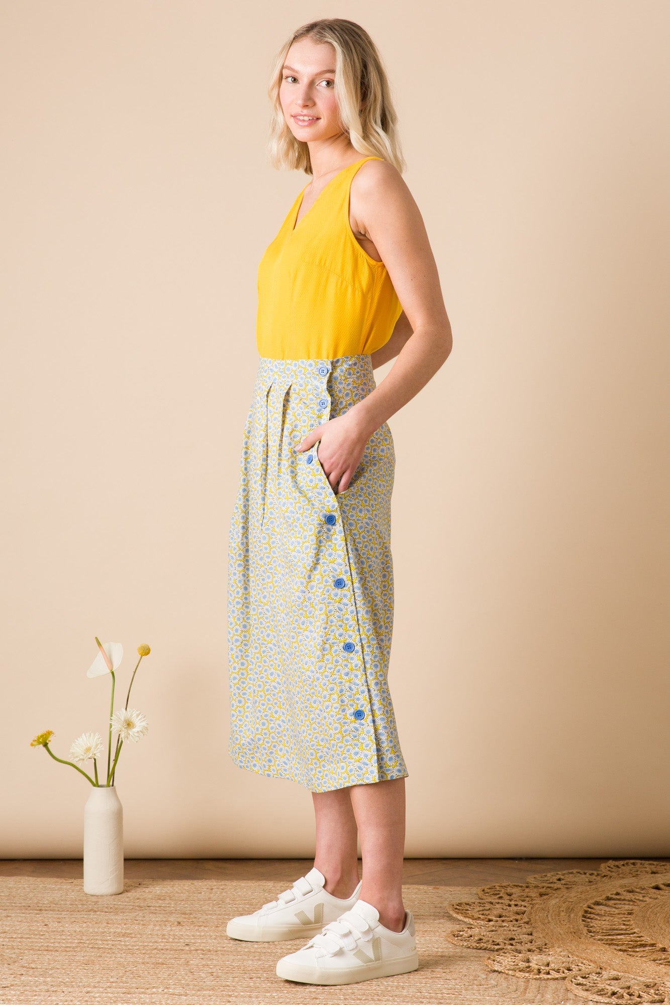 Emily & Fin Briony Skirt Ditsy Yellow Daisy - BouChic 