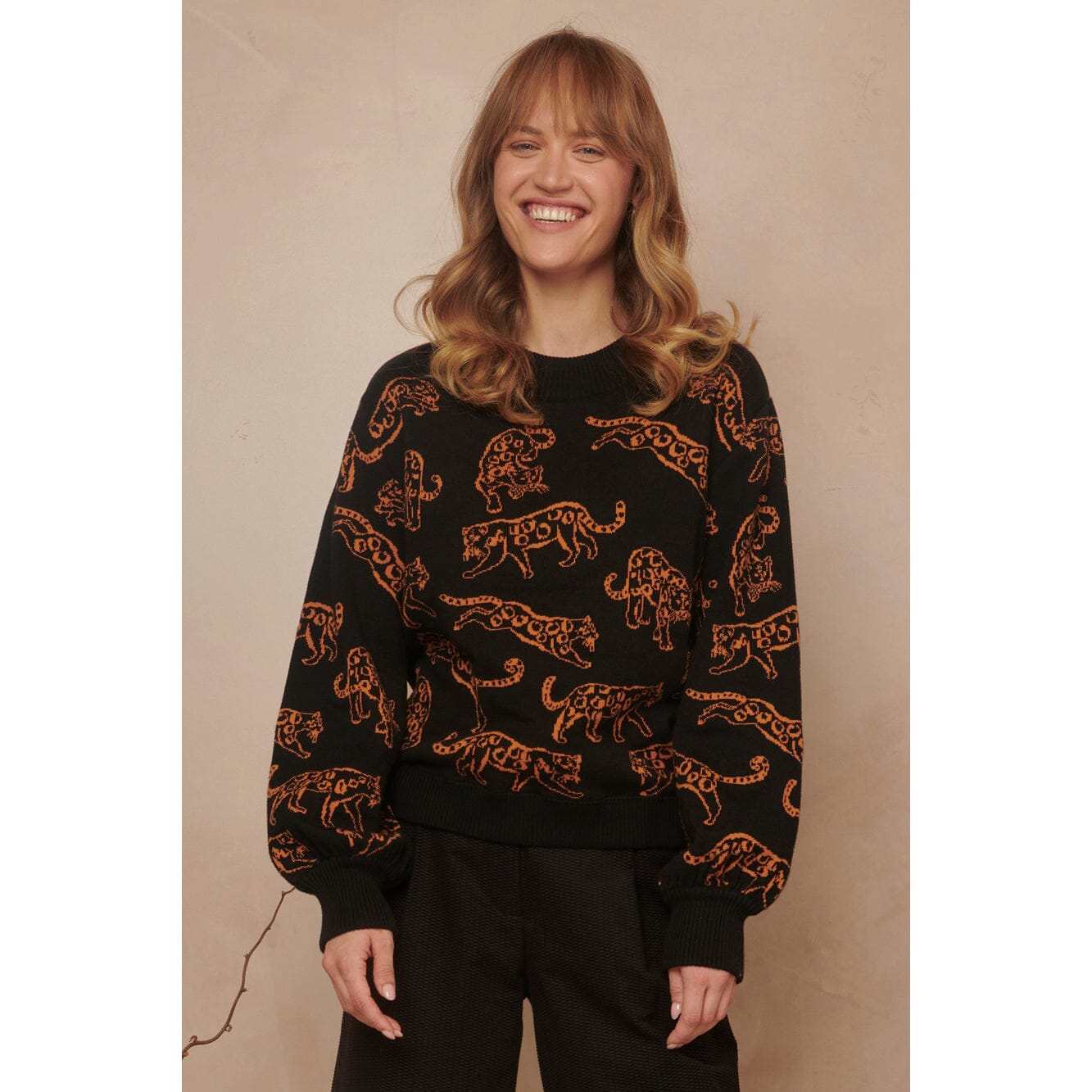 Emily & Fin Carys Jumper Leaping Leopards - BouChic 