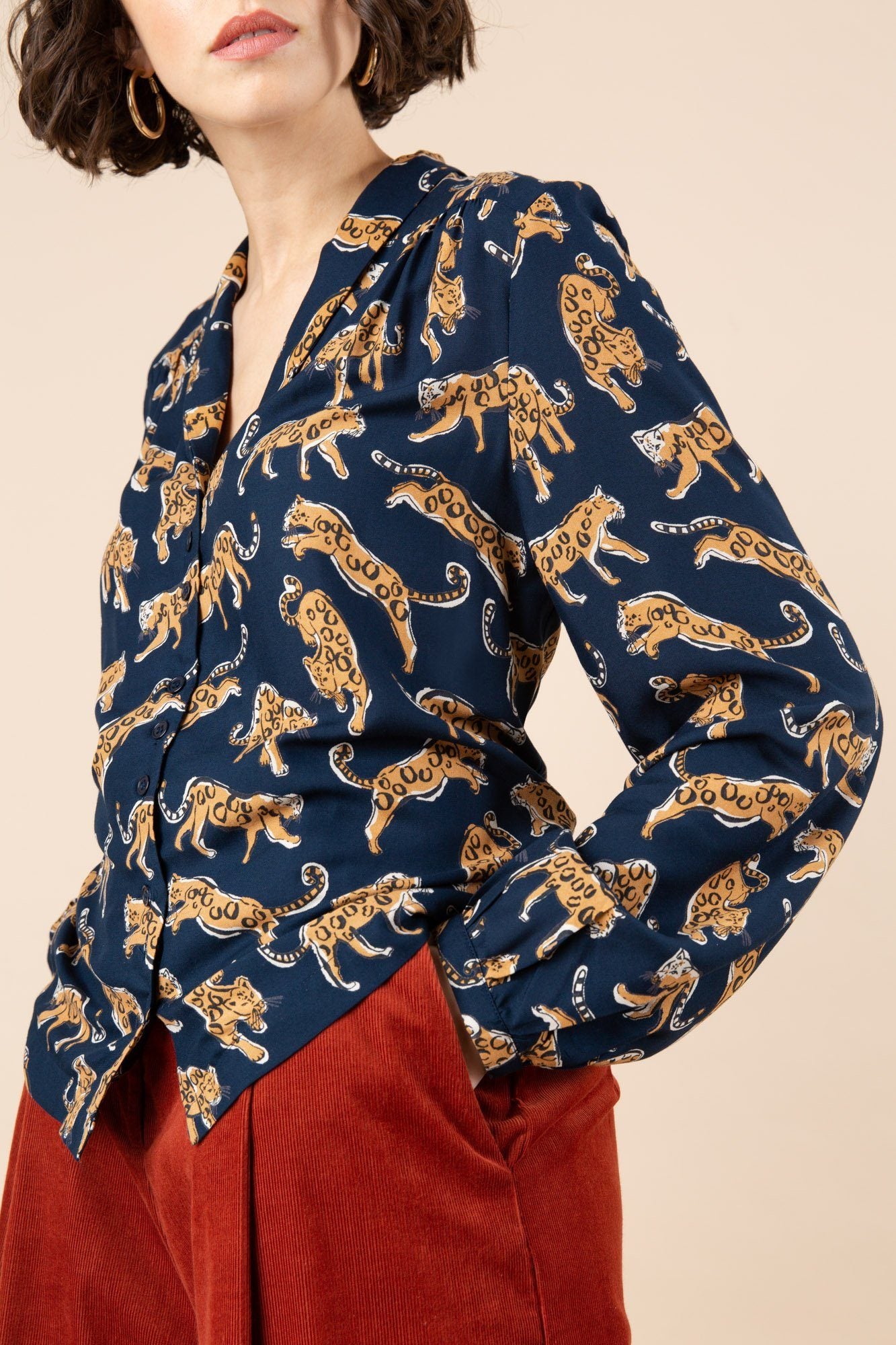 Emily & Fin Edie Blouse Leaping Leopards - BouChic 
