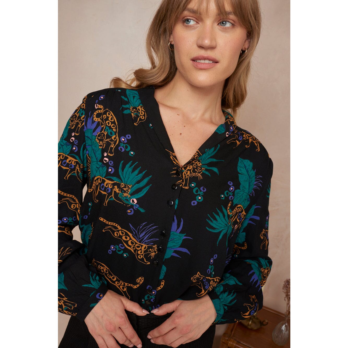 Emily & Fin Edie Shirt Midnight Leopard - BouChic 