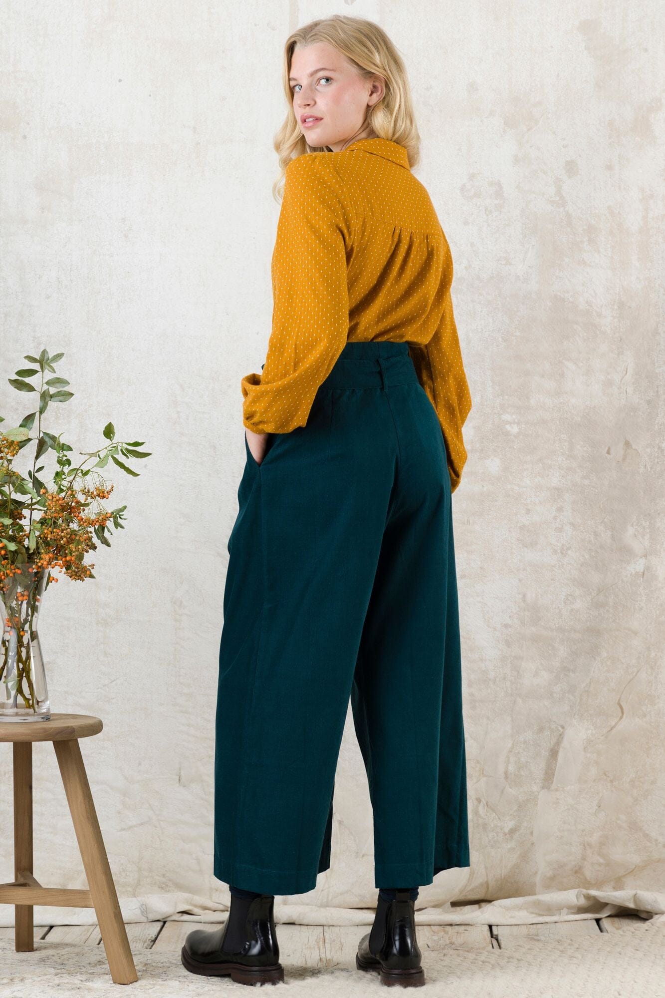 Emily & Fin Edie Turmeric Woven Spot Blouse - BouChic 