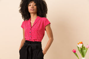 Emily & Fin Evie Blouse Red Ditsy Floral - BouChic 