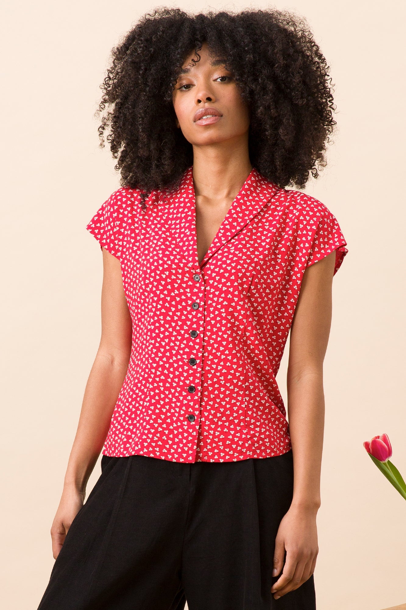 Emily & Fin Evie Blouse Red Ditsy Floral - BouChic 