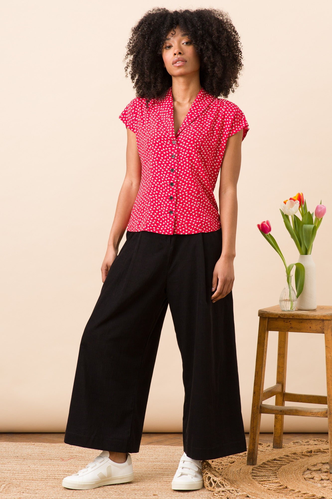 Emily & Fin Evie Blouse Red Ditsy Floral - BouChic