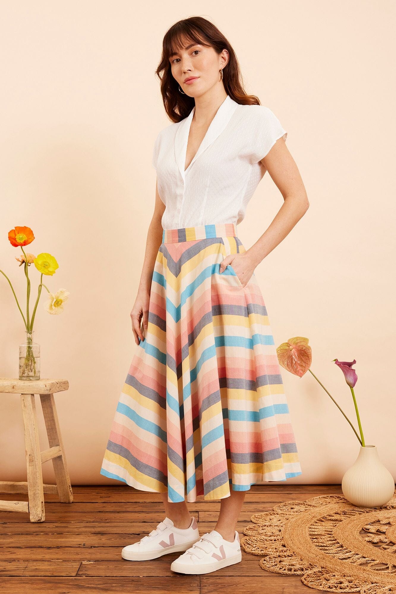 Emily & Fin Evie White Dobby Spot Blouse - BouChic