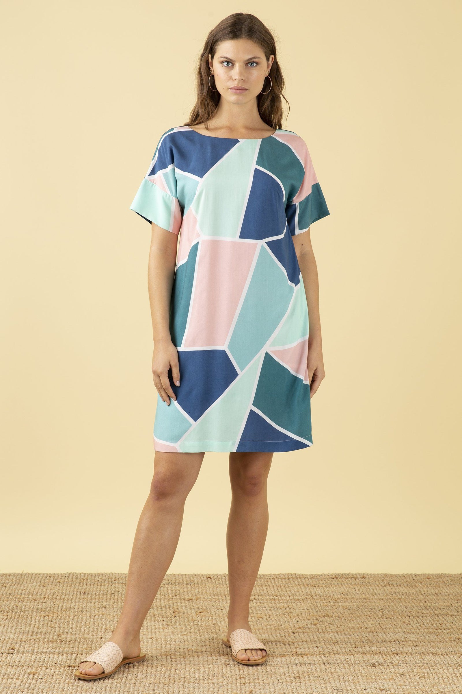 Emily & Fin Gigi Dress Mosaic Tile - BouChic 