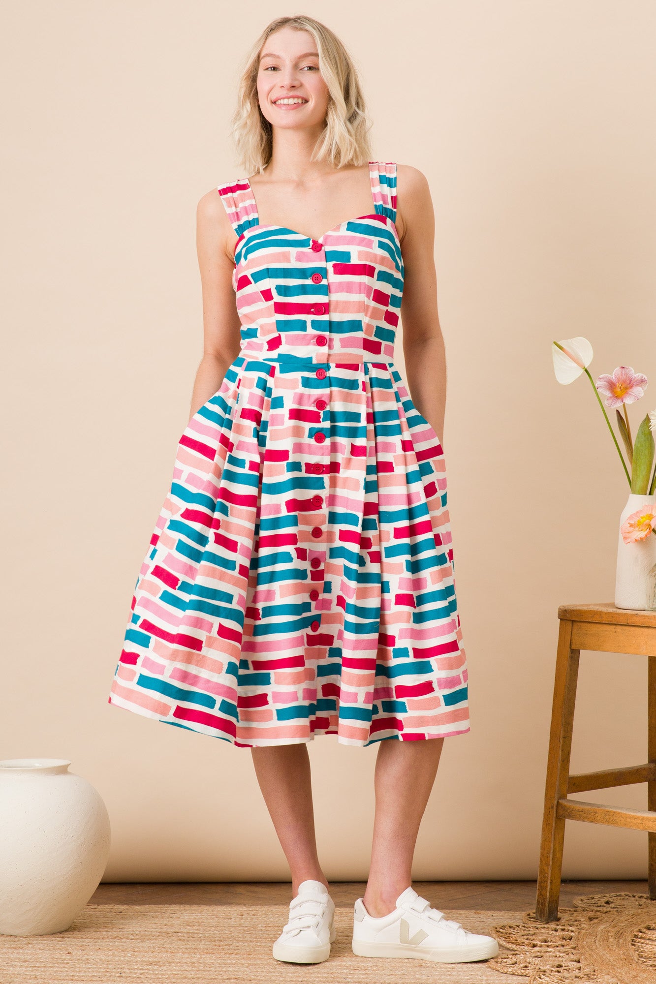 Emily & Fin Jenny Dress Painted Stripe - BouChic 