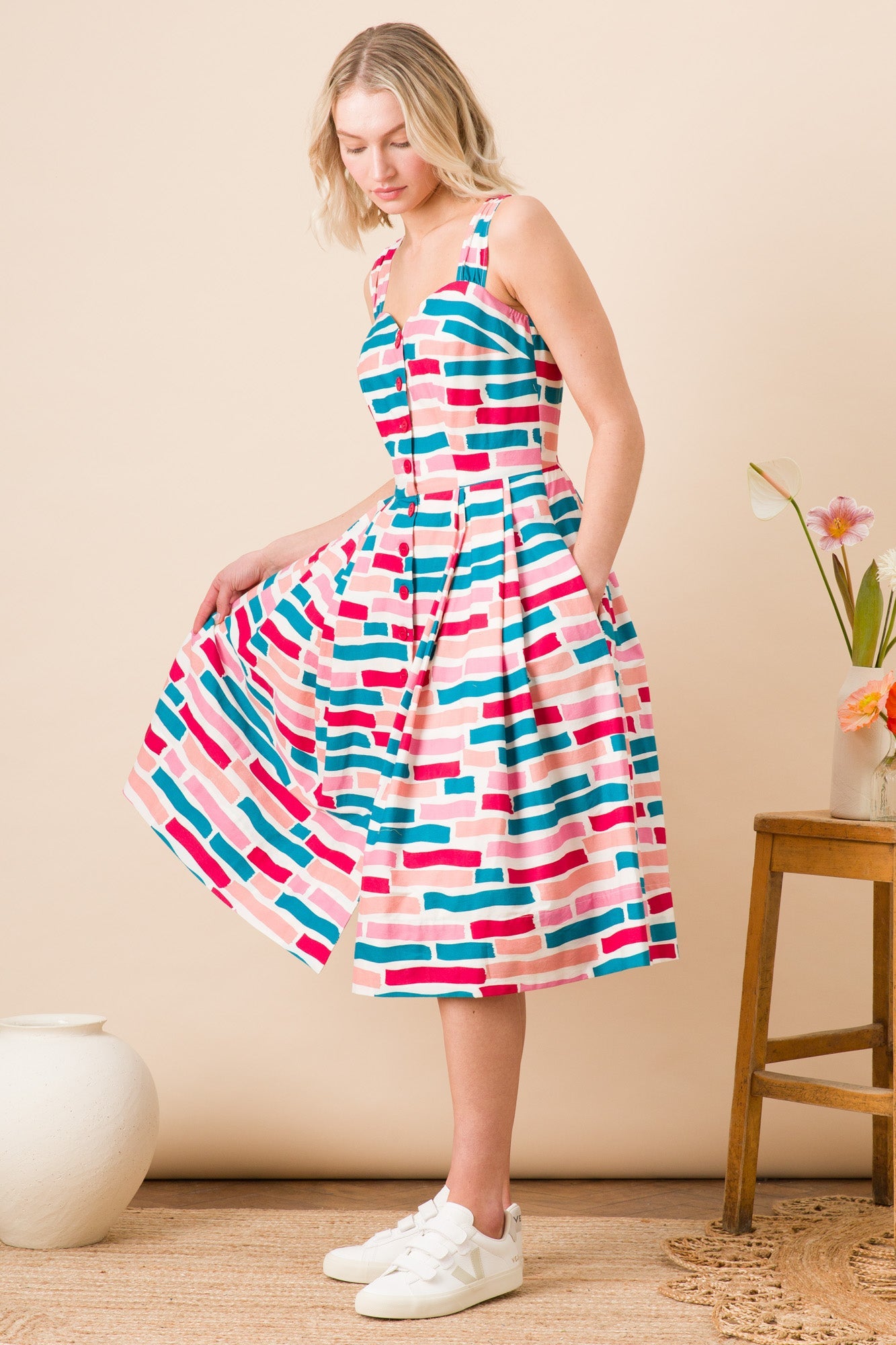 Emily & Fin Jenny Dress Painted Stripe - BouChic 