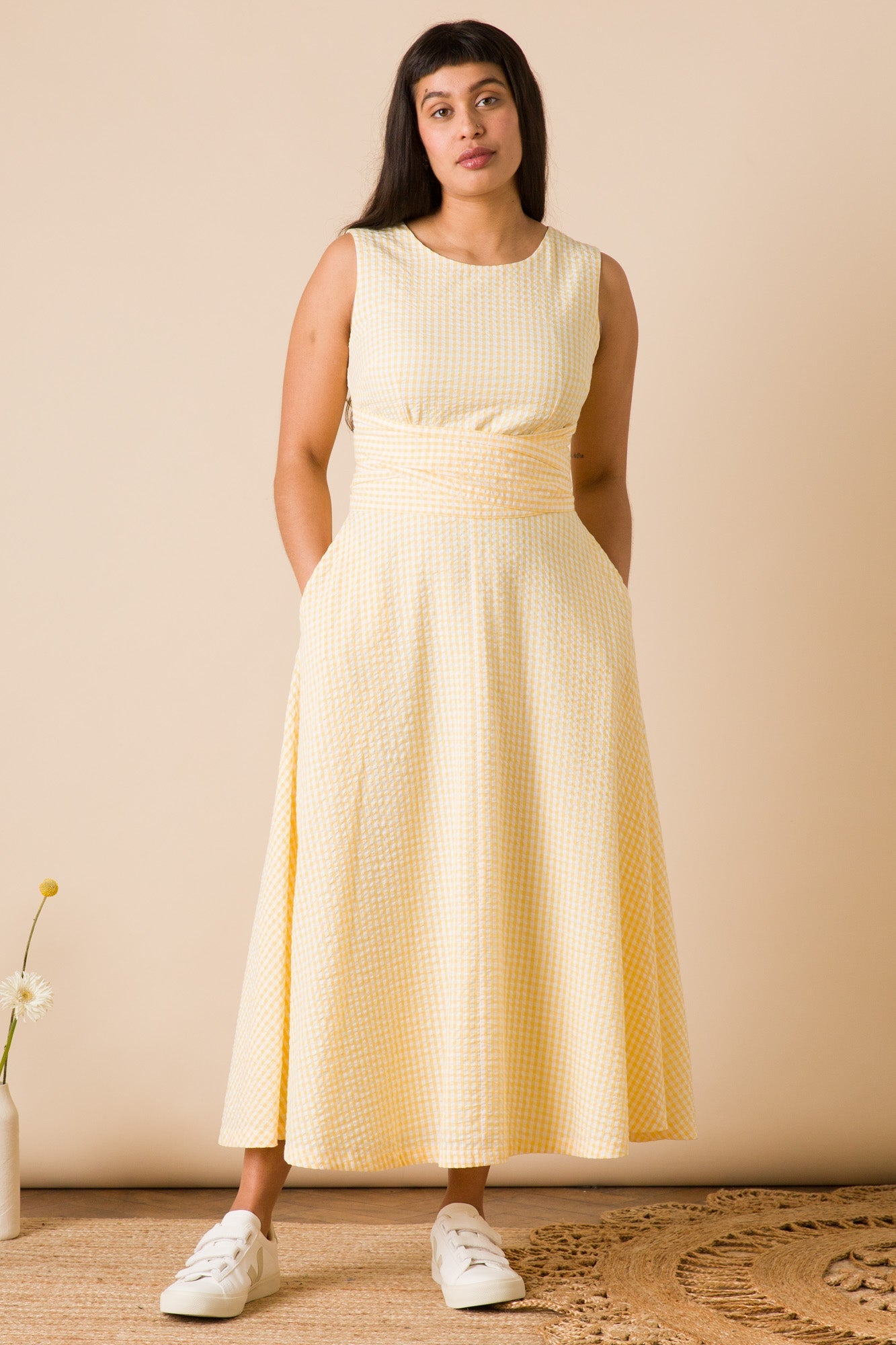 Emily & Fin Roberta Yellow Gingham Dress