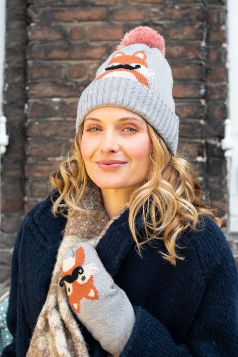 Fox Mittens Slate Grey - BouChic 