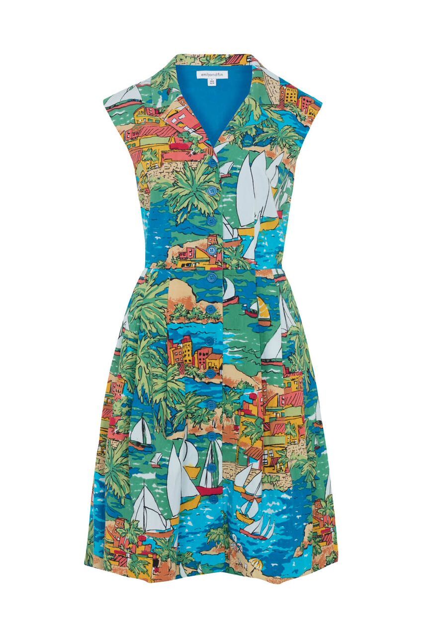 Emily & Fin Frankie San Jose Bay Print Shirt Dress - BouChic 