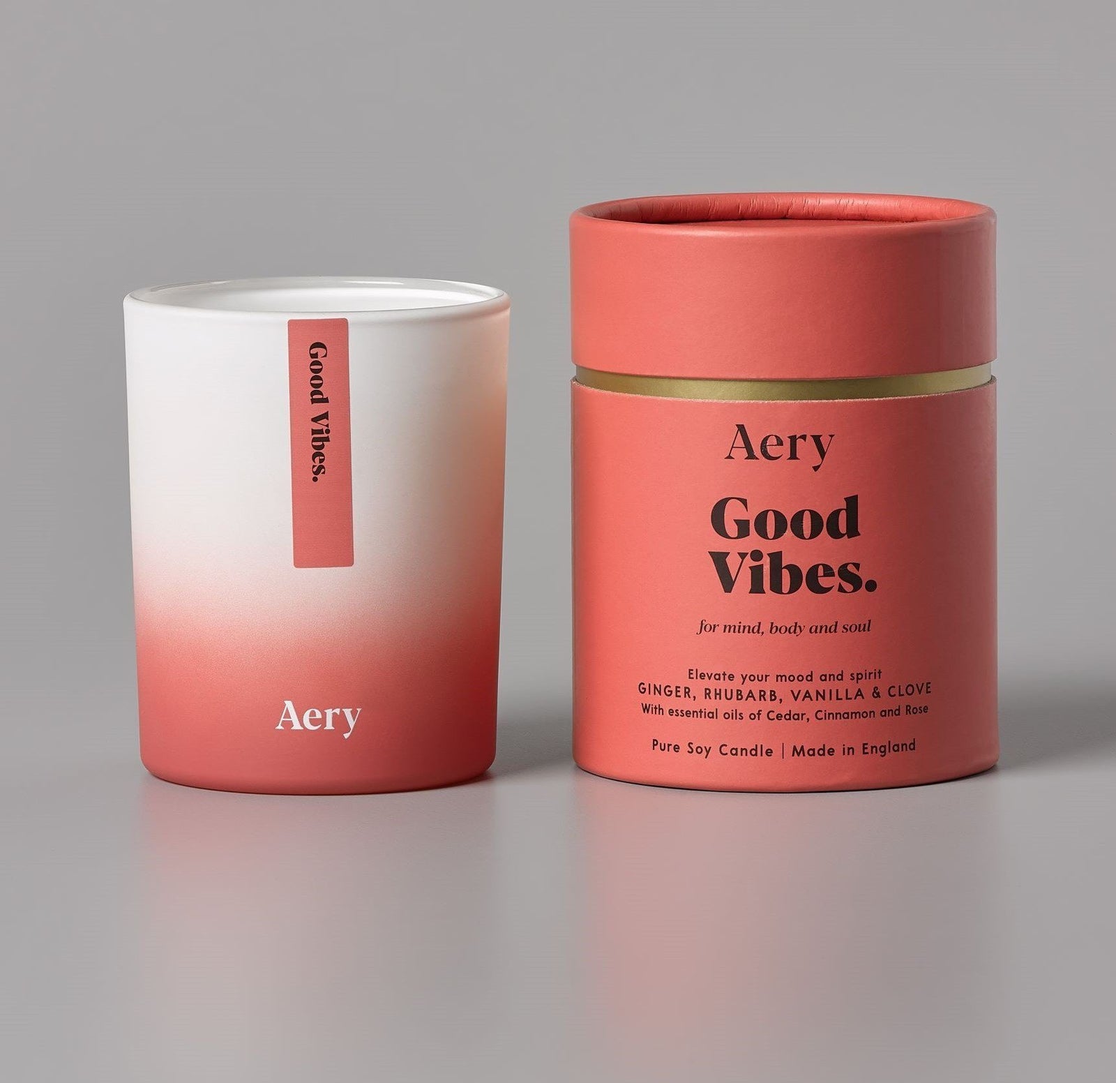 Good Vibes Scented Soy Candle - Ginger Rhubarb & Vanilla - BouChic 