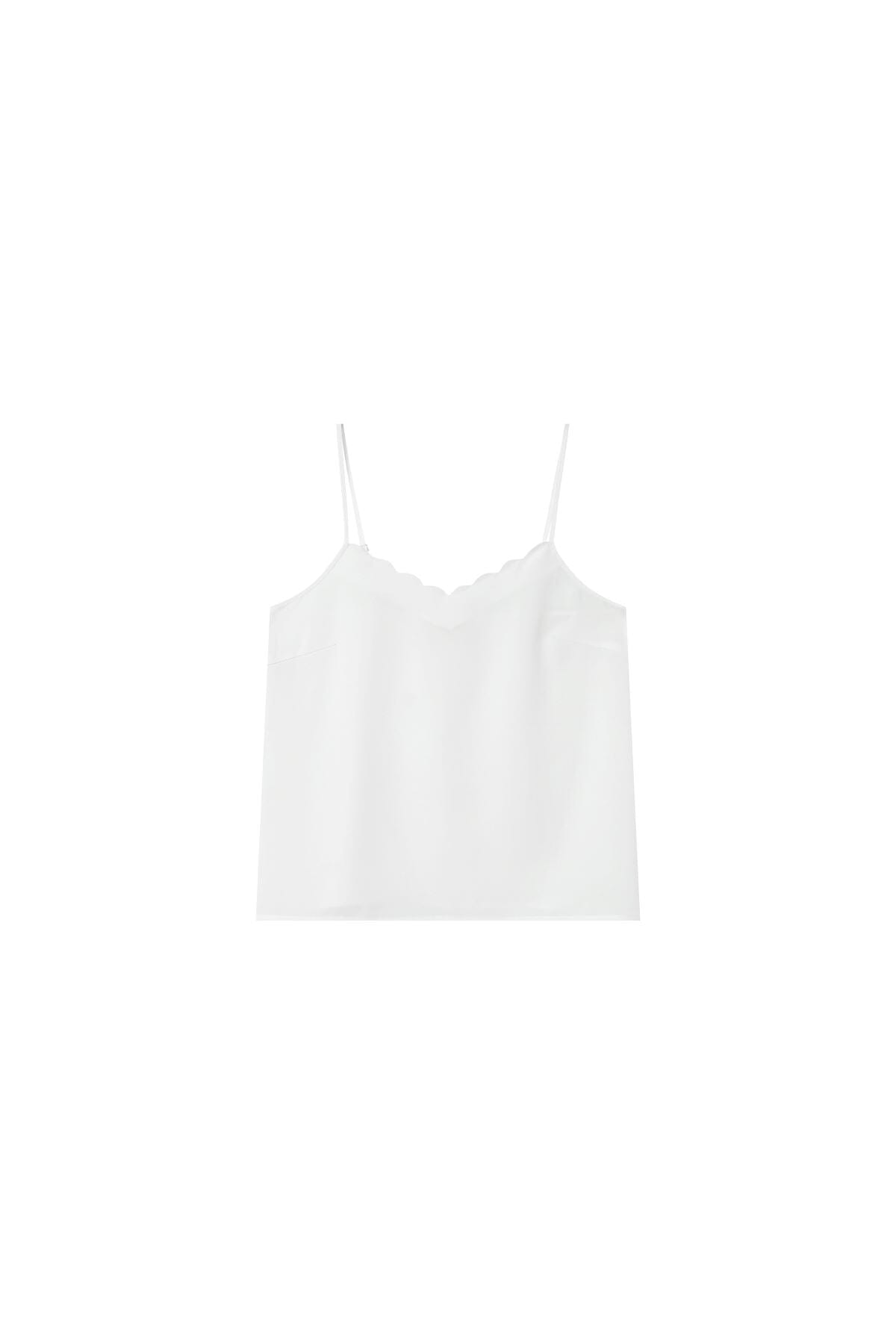 Grace & Mila Scalloped Neck Vest Top White - BouChic 