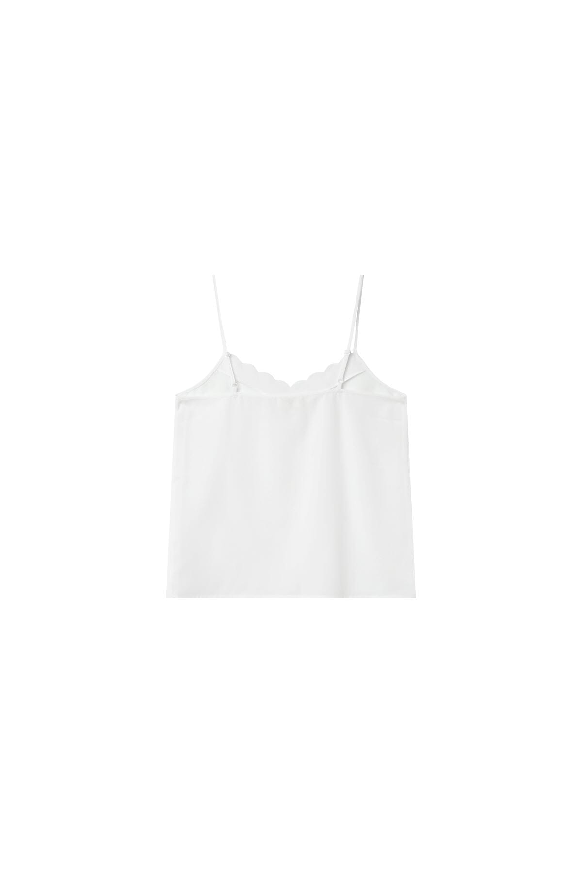 Grace & Mila Scalloped Neck Vest Top White - BouChic 