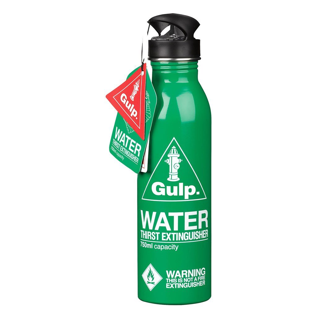 Green & White Water Bottle Thirst Extinguisher - BouChic 